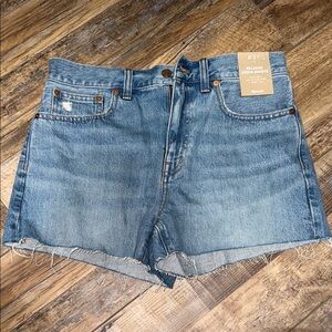 Madewell Denim Blue Frayed Jean Shorts
